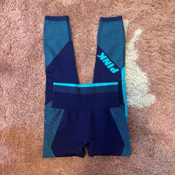Pink Victoria’s Secret Cool & Comfy Leggings Blue/Navy Womens Size Small - Picture 2 of 4